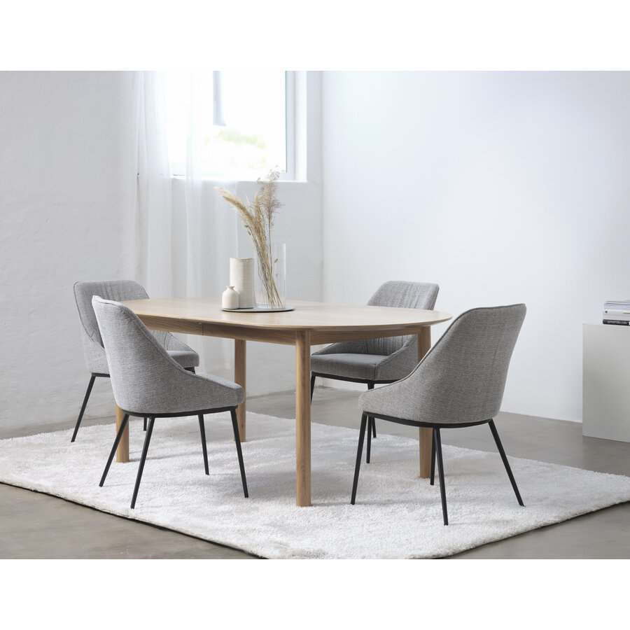 Gallina Uitschuifbare Eettafel 190 -280 cm Naturel Eiken Gallina Uitschuifbare Eettafel 190 -280 cm Naturel Eiken