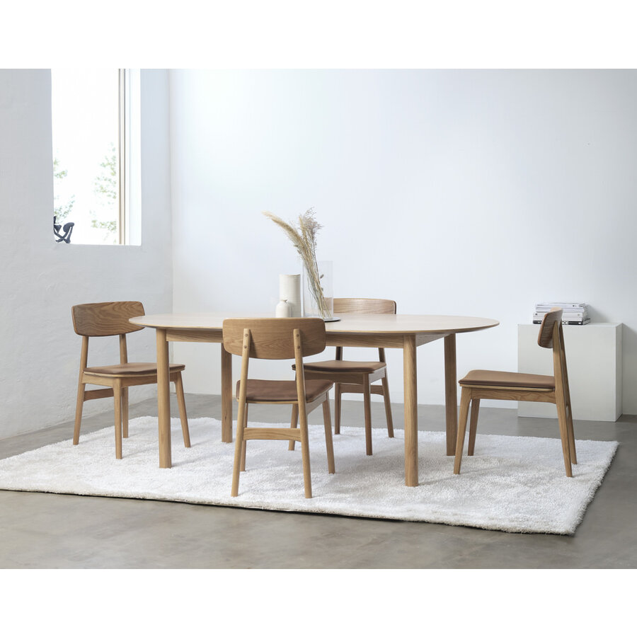 Gallina Uitschuifbare Eettafel 190 -280 cm Naturel Eiken Gallina Uitschuifbare Eettafel 190 -280 cm Naturel Eiken