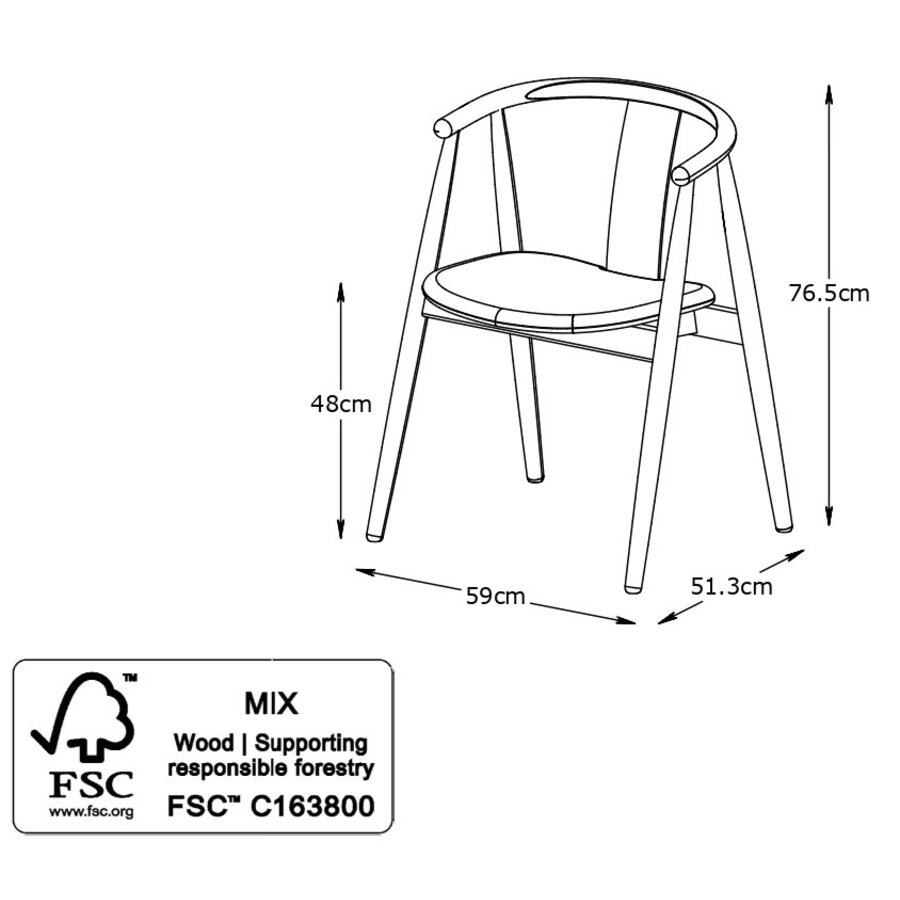 Relate Eetkamerstoel Eiken / Latte Relate Eetkamerstoel Eiken / Latte