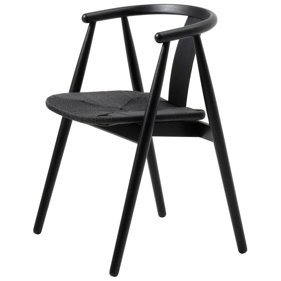 Relate Eetkamerstoel Zwart Eiken/Papieren Koord Relate Eetkamerstoel Zwart Eiken/Papieren Koord