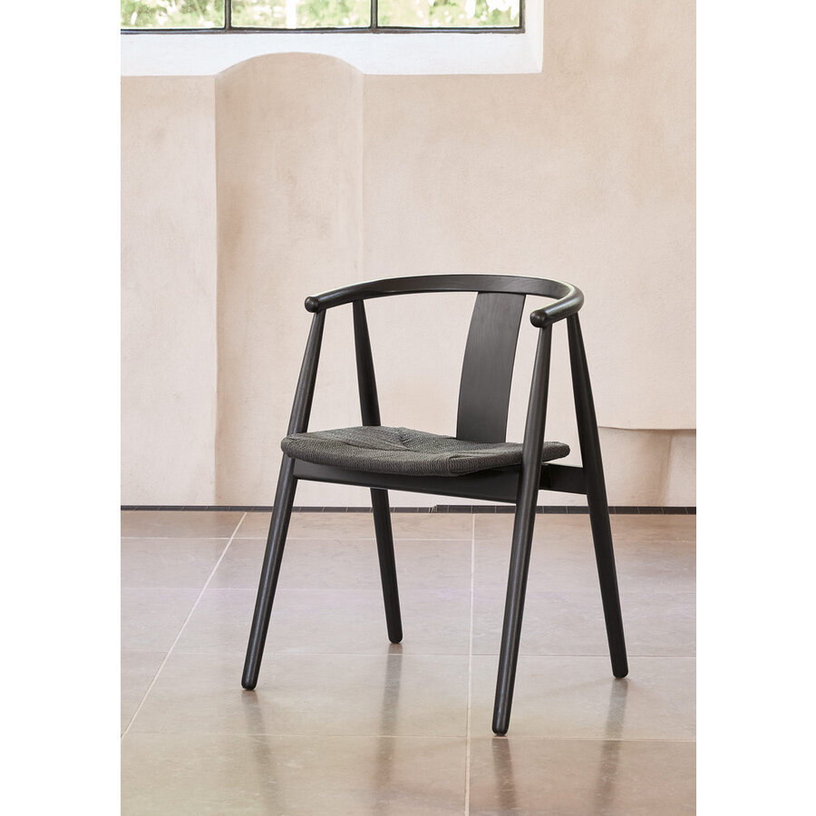 Relate Eetkamerstoel Zwart Eiken/Papieren Koord Relate Eetkamerstoel Zwart Eiken/Papieren Koord