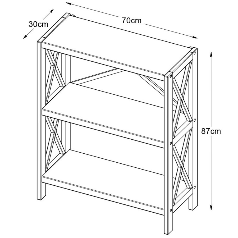 X-Shelf H87 cm Wandkast Eiken 3-Planken
