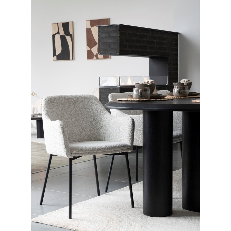 Melilla Wit Bouclé Armstoel Melilla Wit Bouclé Armstoel