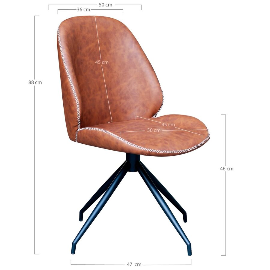 Monte Carlo Vintage Bruin Draaistoel Monte Carlo Vintage Bruin Draaistoel