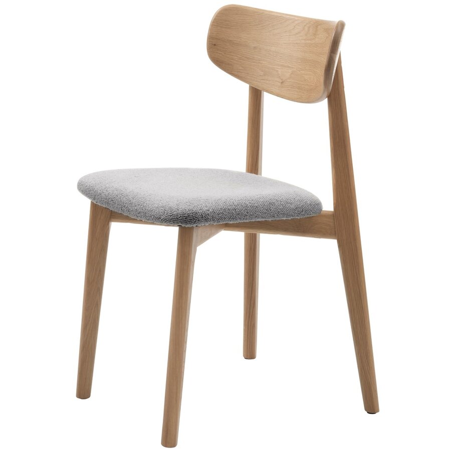 Elim Eetkamerstoel Eiken / Mid-Grijs Bouclé Elim Eetkamerstoel Eiken / Mid-Grijs Bouclé
