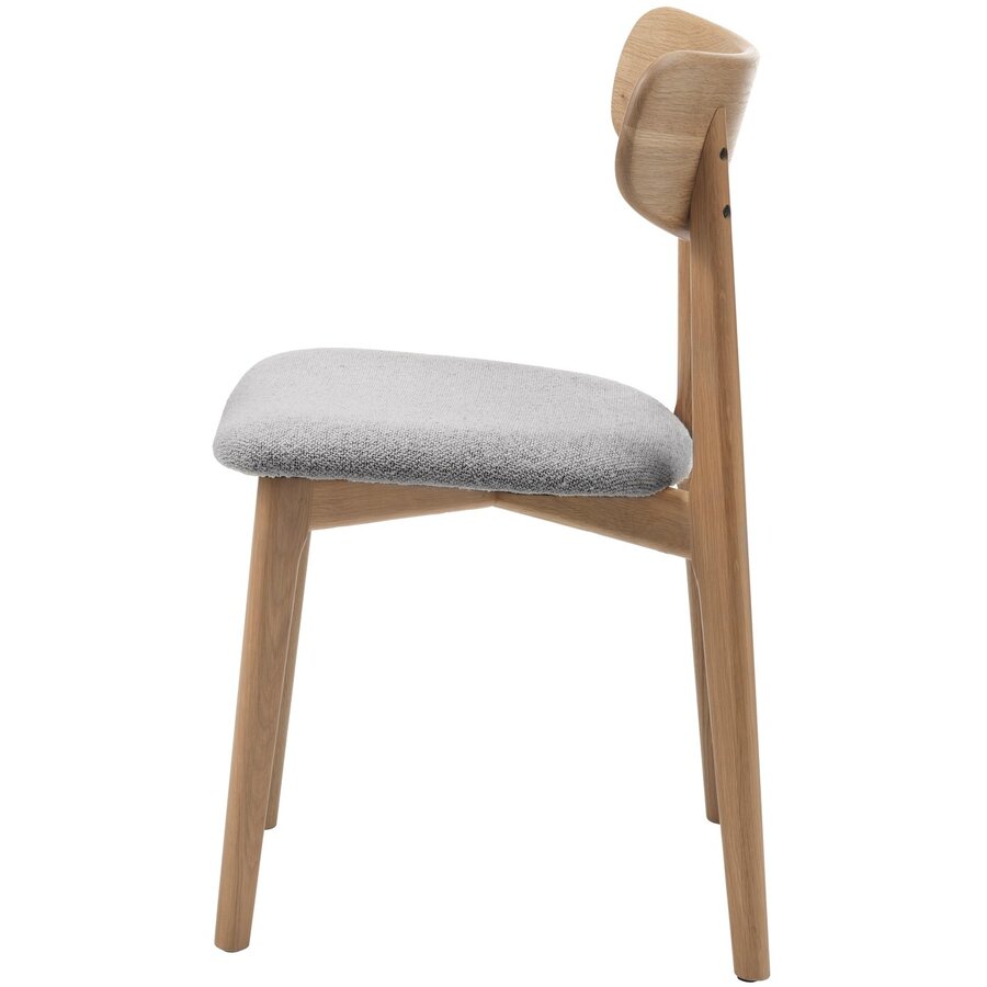 Elim Eetkamerstoel Eiken / Mid-Grijs Bouclé Elim Eetkamerstoel Eiken / Mid-Grijs Bouclé