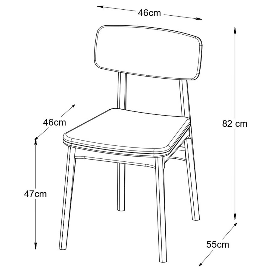 Livo Eetkamerstoel Eiken / Zwart Kunstleder Livo Eetkamerstoel Eiken / Zwart Kunstleder