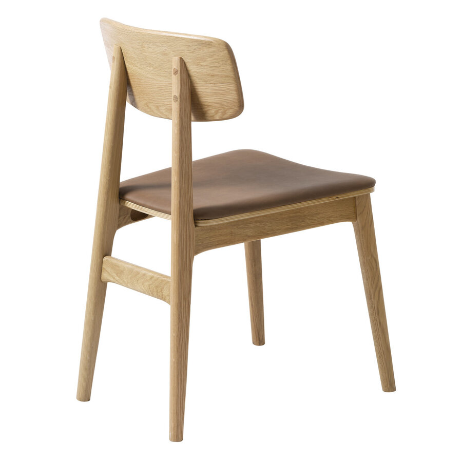 Livo Eetkamerstoel Eiken / Bruin Kunstleder Livo Eetkamerstoel Eiken / Bruin Kunstleder