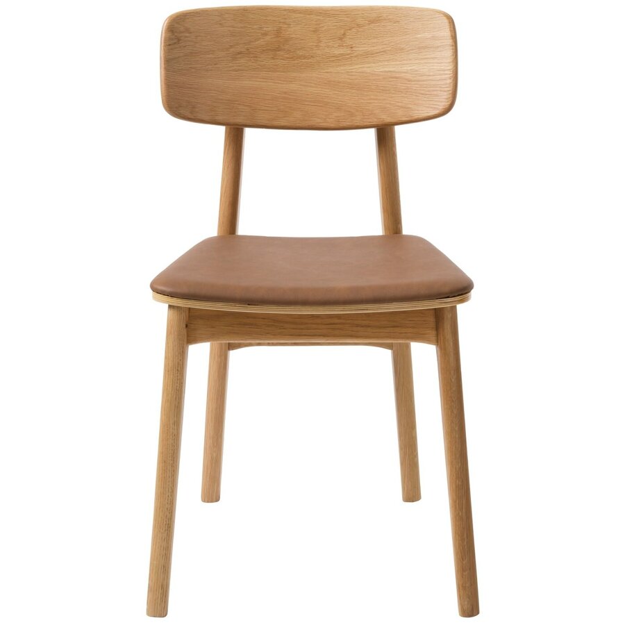 Livo Eetkamerstoel Eiken / Bruin Kunstleder Livo Eetkamerstoel Eiken / Bruin Kunstleder