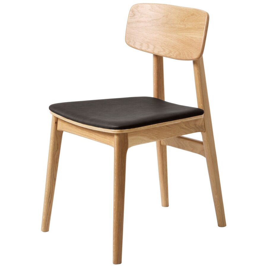 Livo Eetkamerstoel Eiken / Zwart Kunstleder Livo Eetkamerstoel Eiken / Zwart Kunstleder