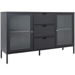 House Nordic Dalby Zwart / Glas Dressoir 2-Deuren 3-Lades House Nordic Dalby Zwart / Glas Dressoir 2-Deuren 3-Lades