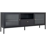 House Nordic Dalby Zwart / Glas TV Meubel 2-Deuren 1-Lade House Nordic Dalby Zwart / Glas TV Meubel 2-Deuren 1-Lade