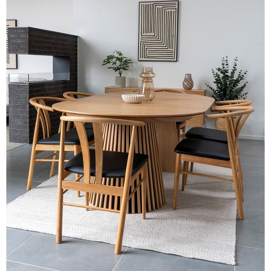 Osaka Eiken Eettafel Rond / Uitschuifbaar Osaka Eiken Eettafel Rond / Uitschuifbaar