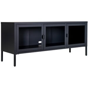 House Nordic Brisbane Zwart / Glas TV-Meubel W130 cm