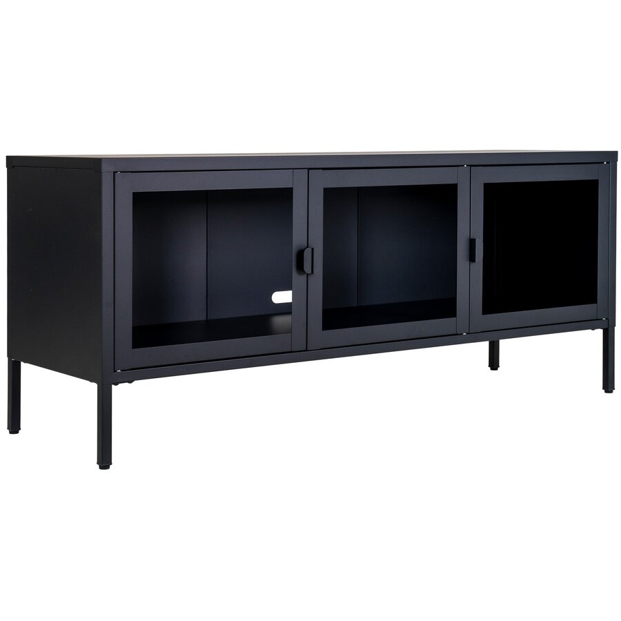 Brisbane Zwart / Glas TV-Meubel W130 cm Brisbane Zwart / Glas TV-Meubel W130 cm