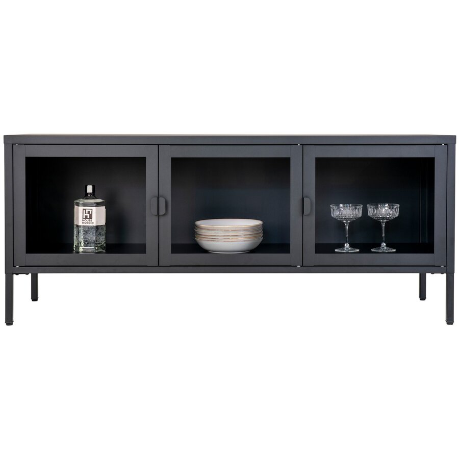 Brisbane Zwart / Glas TV-Meubel W130 cm Brisbane Zwart / Glas TV-Meubel W130 cm