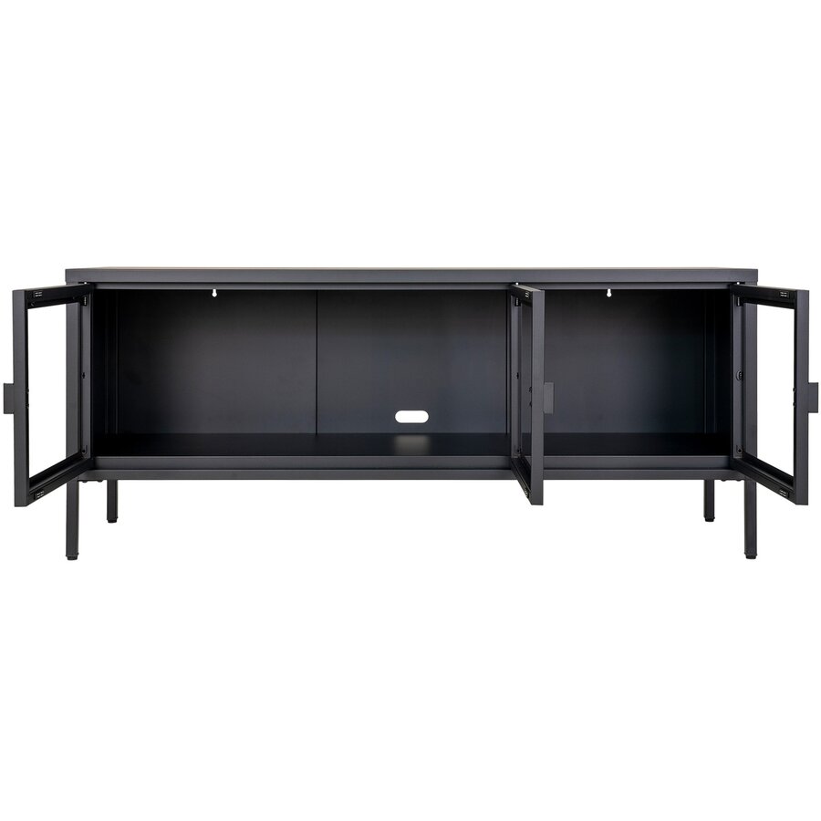 Brisbane Zwart / Glas TV-Meubel W130 cm Brisbane Zwart / Glas TV-Meubel W130 cm