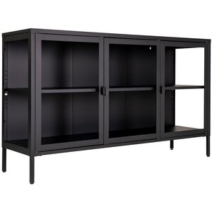 House Nordic Brisbane Zwart / Glas Dressoir W140 cm