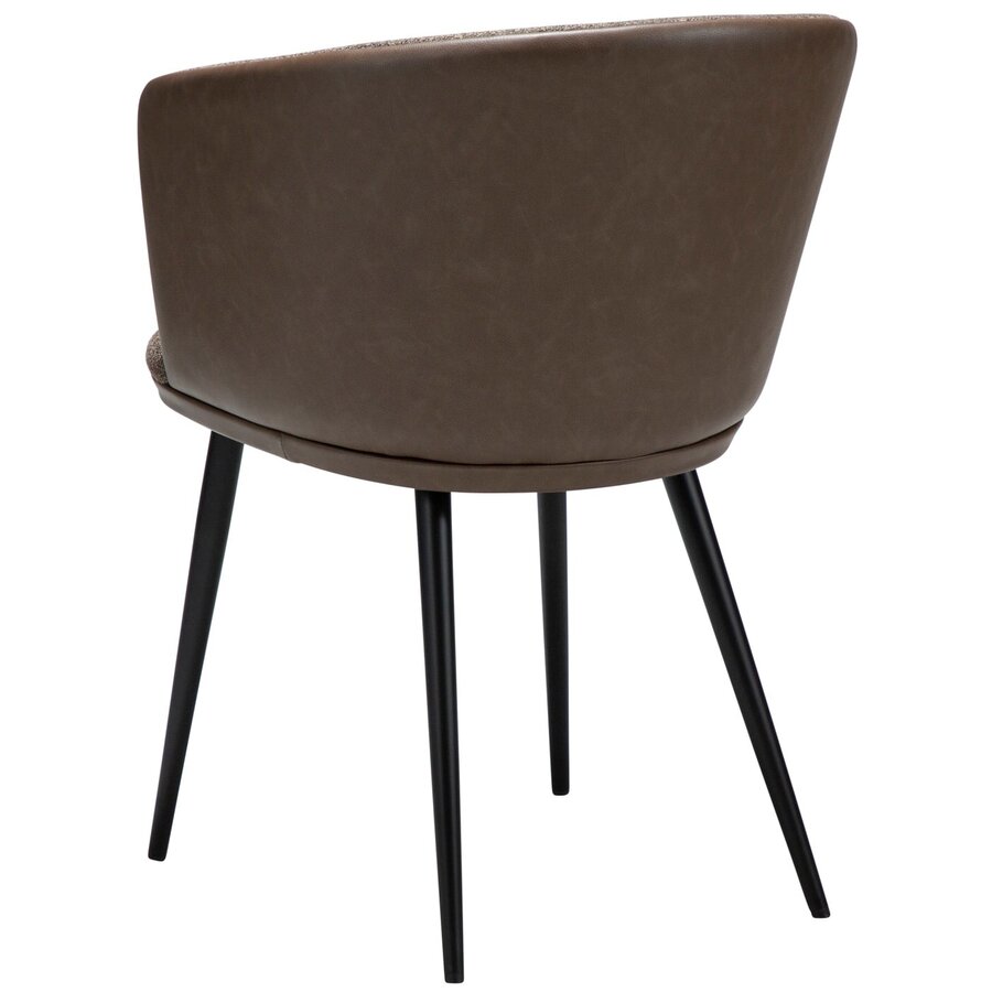 Hey Bruin Bouclé / Kunstleder Armstoel Hey Bruin Bouclé / Kunstleder Armstoel