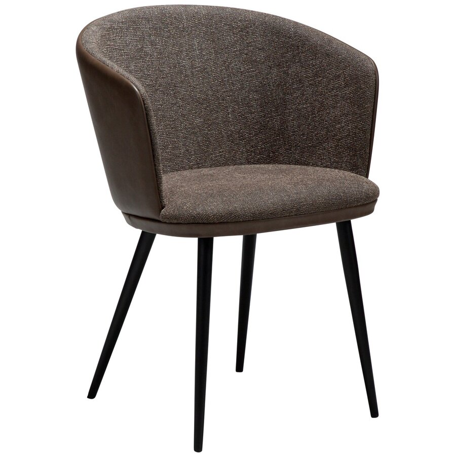 Hey Bruin Bouclé / Kunstleder Armstoel Hey Bruin Bouclé / Kunstleder Armstoel