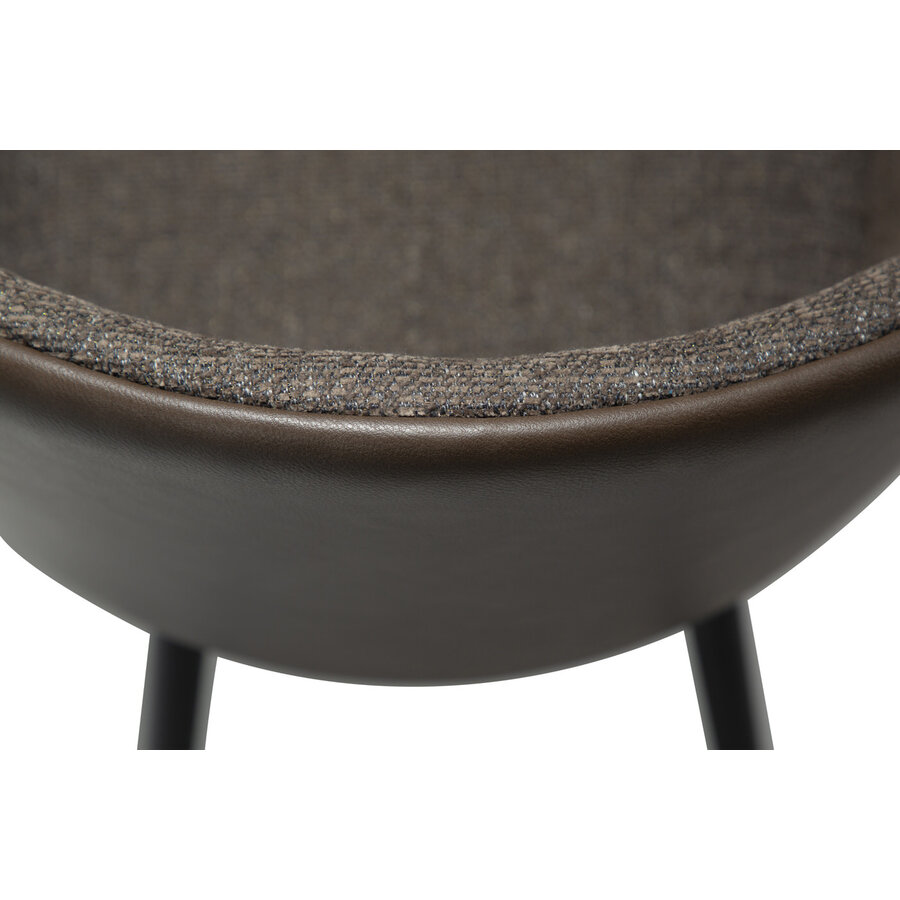 Hey Bruin Bouclé / Kunstleder Armstoel Hey Bruin Bouclé / Kunstleder Armstoel