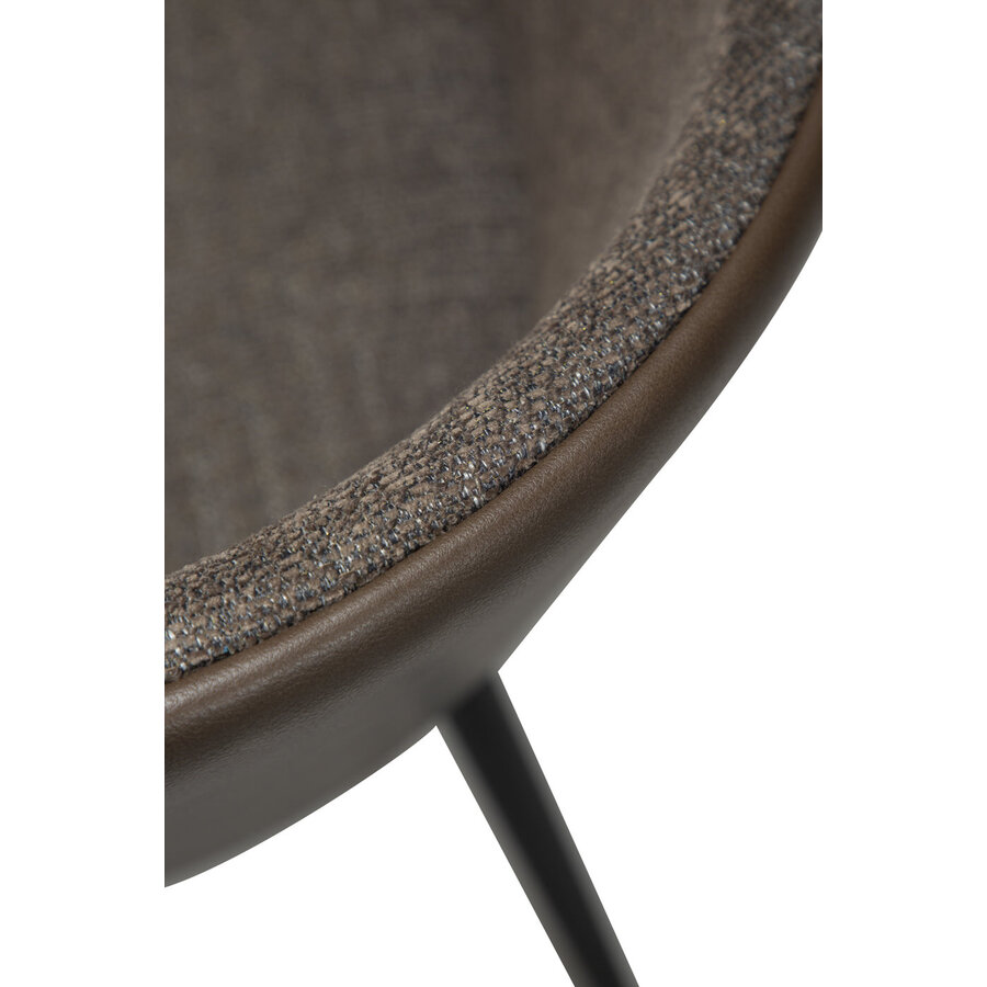 Hey Bruin Bouclé / Kunstleder Armstoel Hey Bruin Bouclé / Kunstleder Armstoel