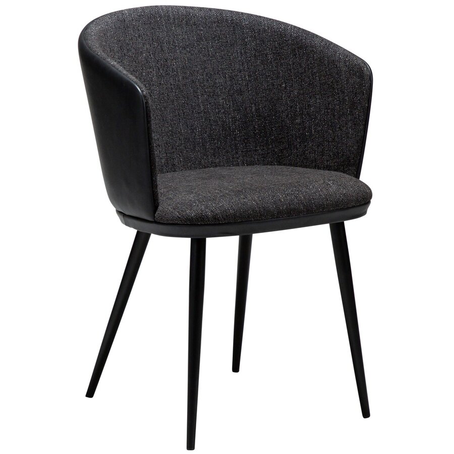 Hey Zwart Bouclé / Kunstleder Armstoel Hey Zwart Bouclé / Kunstleder Armstoel