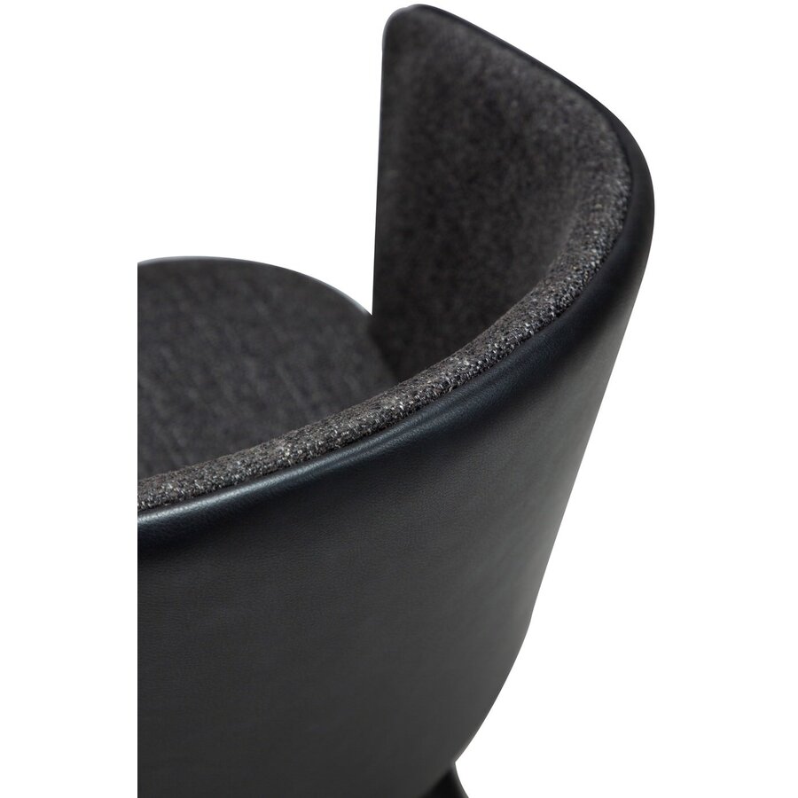 Hey Zwart Bouclé / Kunstleder Armstoel Hey Zwart Bouclé / Kunstleder Armstoel