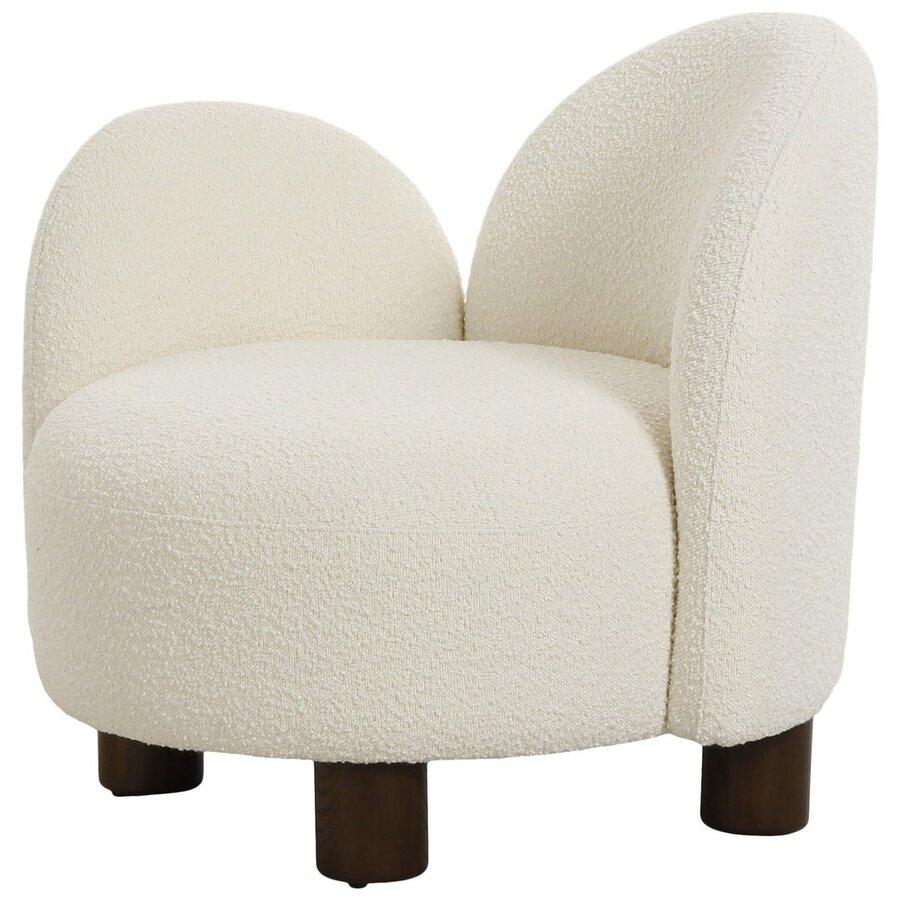 Honolulu Wit Bouclé Loungestoel Links Honolulu Wit Bouclé Loungestoel Links