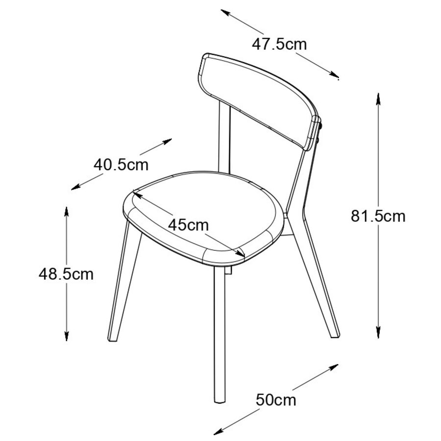 Pero Eetkamerstoel Zwart Eiken / PU-Leer Pero Eetkamerstoel Zwart Eiken / PU-Leer