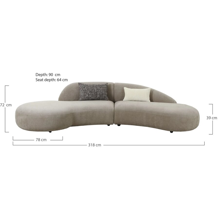 Venice Chenille Bank met Kussens Venice Chenille Bank met Kussens