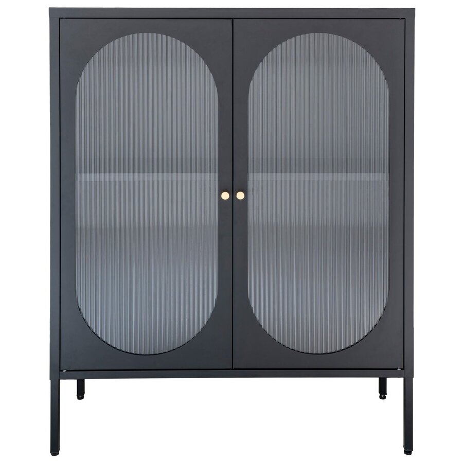 Adelaide Zwart / Glas Vitrinekast 2-Deuren Adelaide Zwart / Glas Vitrinekast 2-Deuren