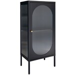 House Nordic Adelaide Zwart / Glas Vitrinekast 1-Deur
