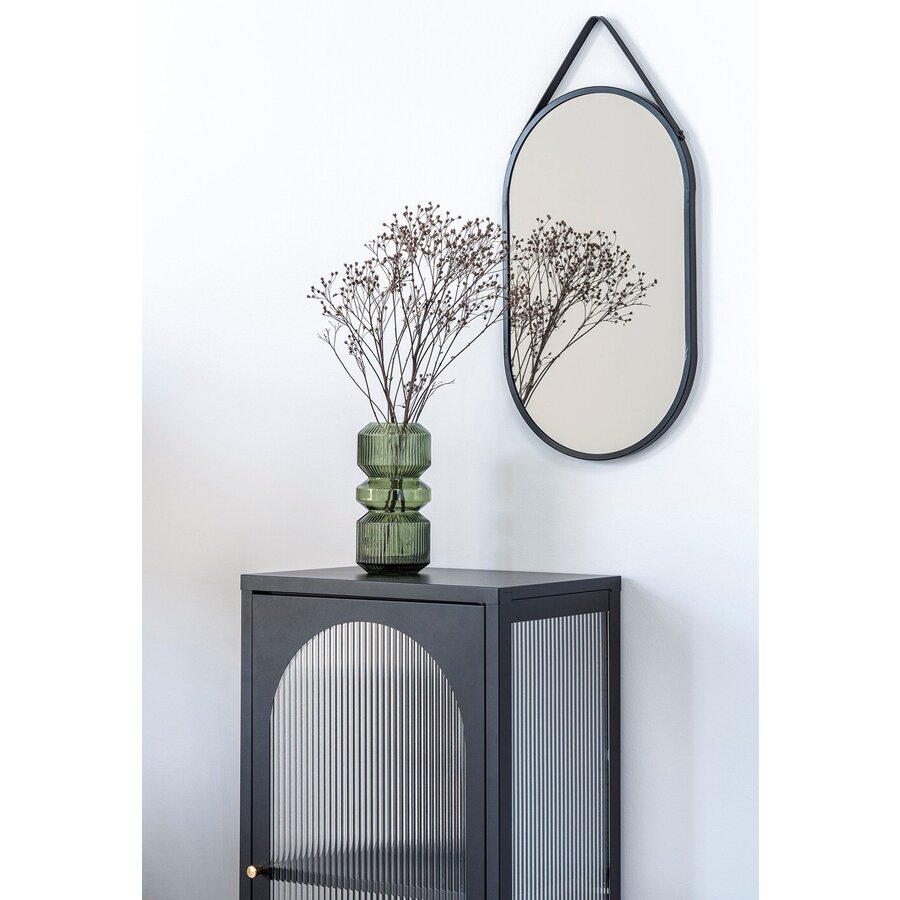 Adelaide Zwart / Glas Vitrinekast 1-Deur