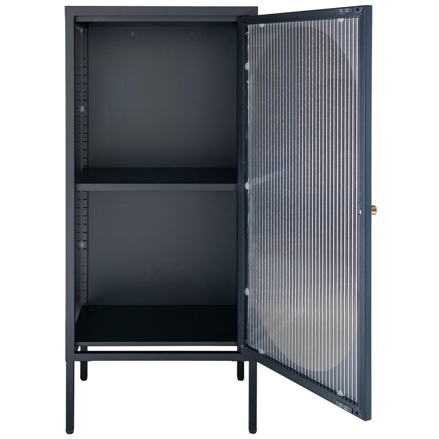 Adelaide Zwart / Glas Vitrinekast 1-Deur