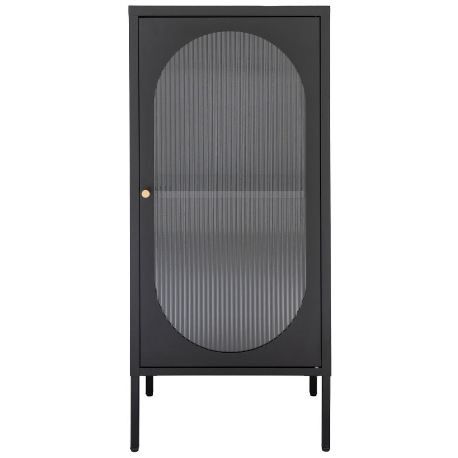 Adelaide Zwart / Glas Vitrinekast 1-Deur