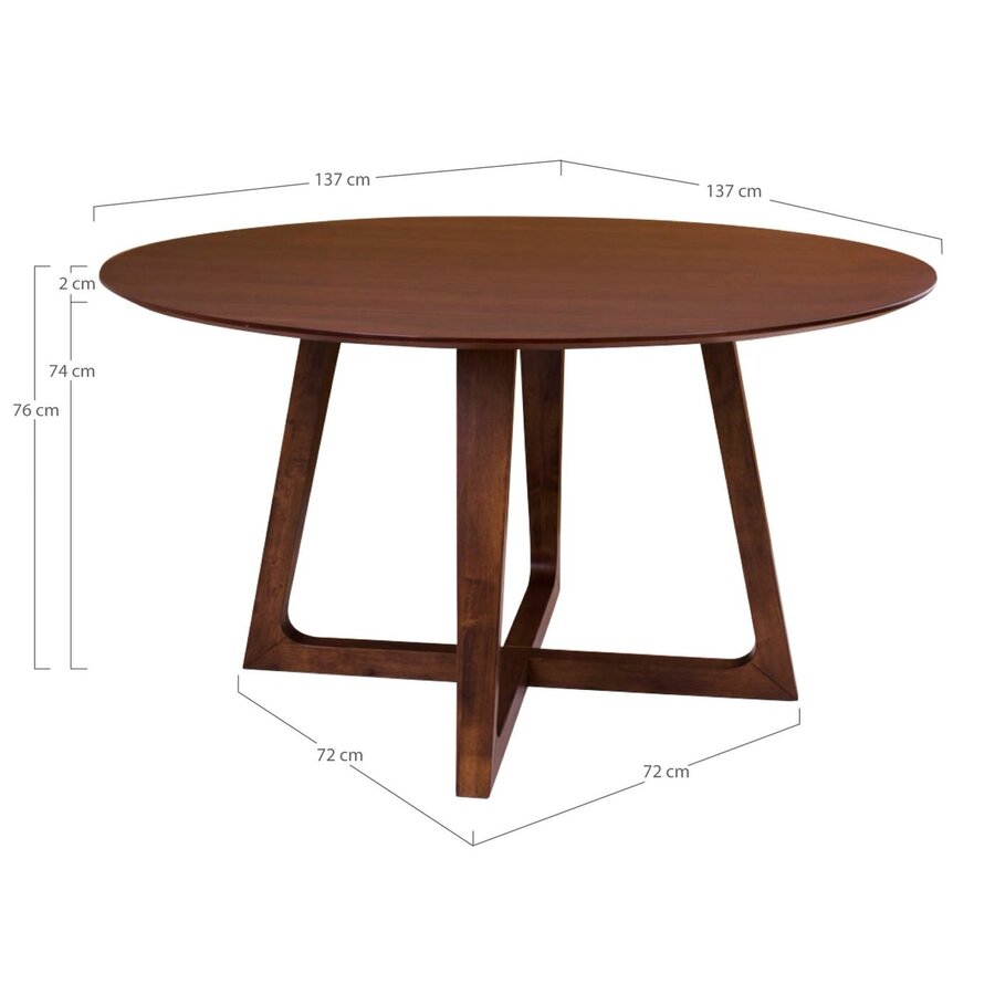Hellerup Ronde Eettafel Walnoot Ø137 cm Hellerup Ronde Eettafel Walnoot Ø137 cm