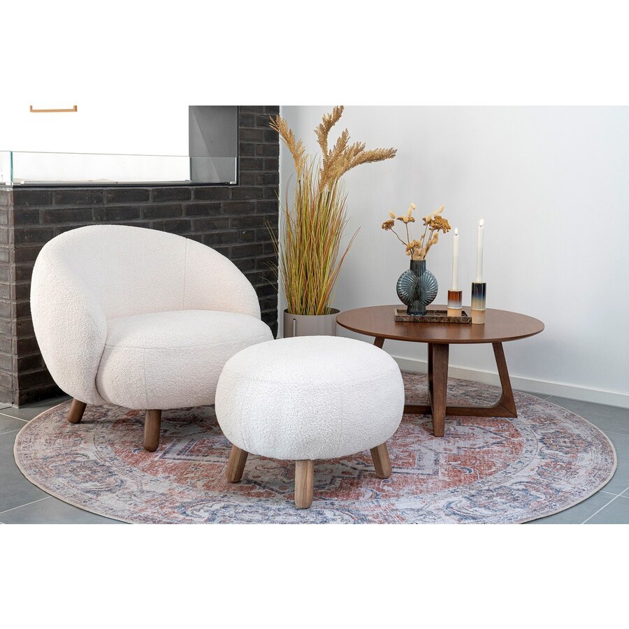 Savona Wit Voetstoel van Kunstschaap Savona Wit Voetstoel van Kunstschaap