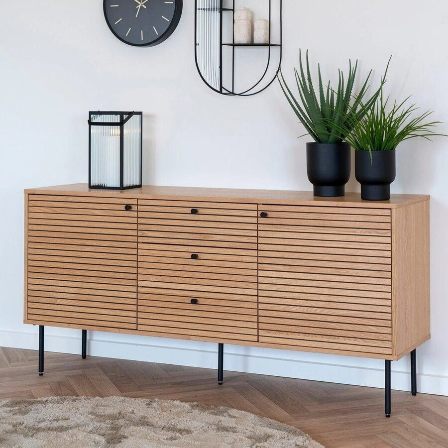Kyoto Eiken Dressoir 2-Deuren 3-Lades Kyoto Eiken Dressoir 2-Deuren 3-Lades