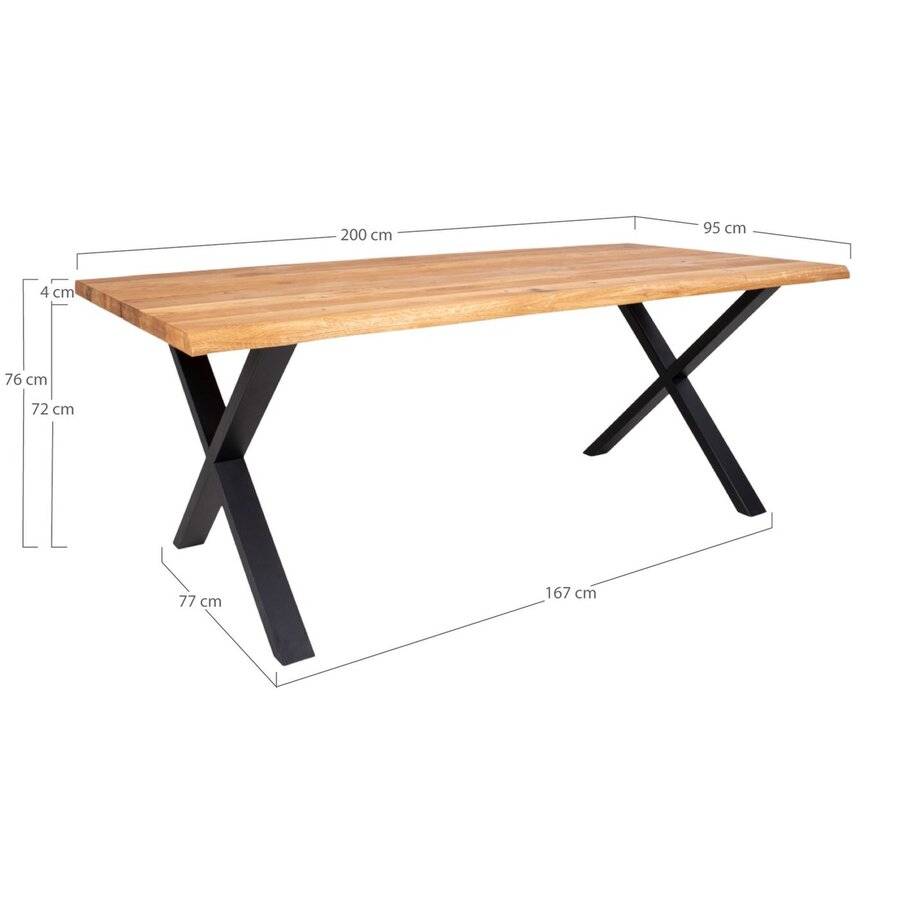 Toulon Eiken Eettafel 200 cm