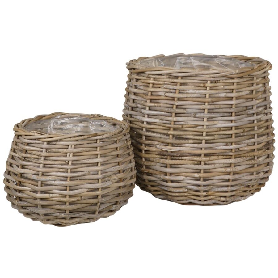 Pulo Natural Kubu Rotan Manden Set van 2 Pulo Natural Kubu Rotan Manden Set van 2