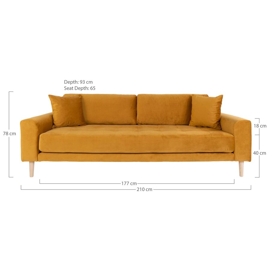 Lido Mosterd 3-Zits Bank Velvet