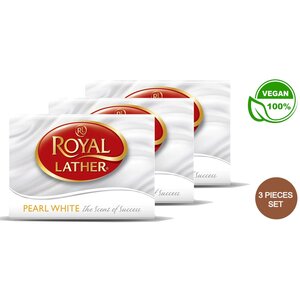 Royal Lather Pearl White Zeep - 3 Stuks |  VEGAN | Verfrissende Geur en Zachte Reiniging
