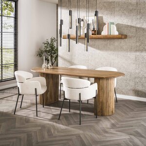 Davidi Design Wave Ovale Eettafel 215 cm Mango Hout