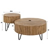 Wave Ronde Salontafel Set Massief Mango