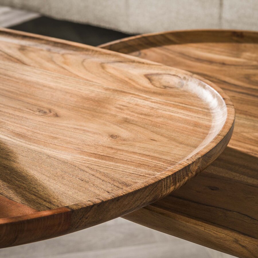 Sera Organisch Salontafel Set Massief Acacia Sera Organisch Salontafel Set Massief Acacia
