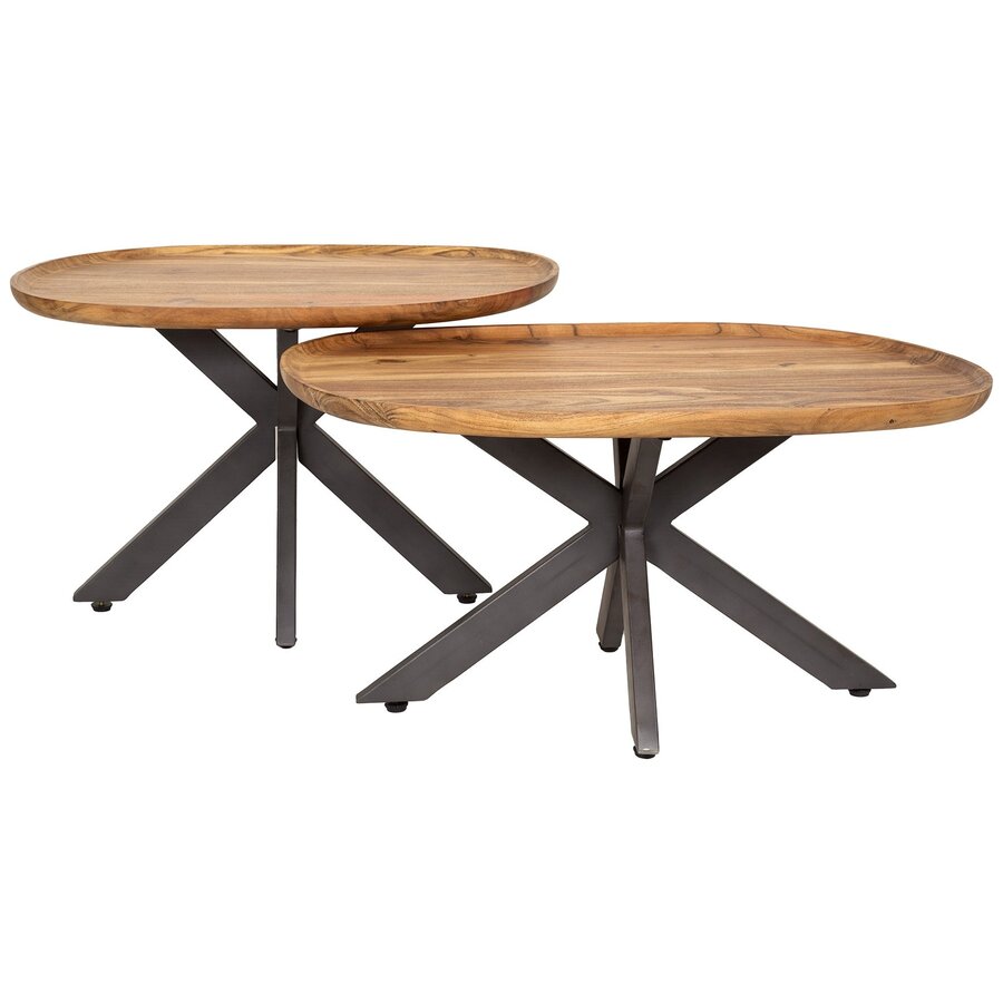 Sera Organisch Salontafel Set Massief Acacia Sera Organisch Salontafel Set Massief Acacia