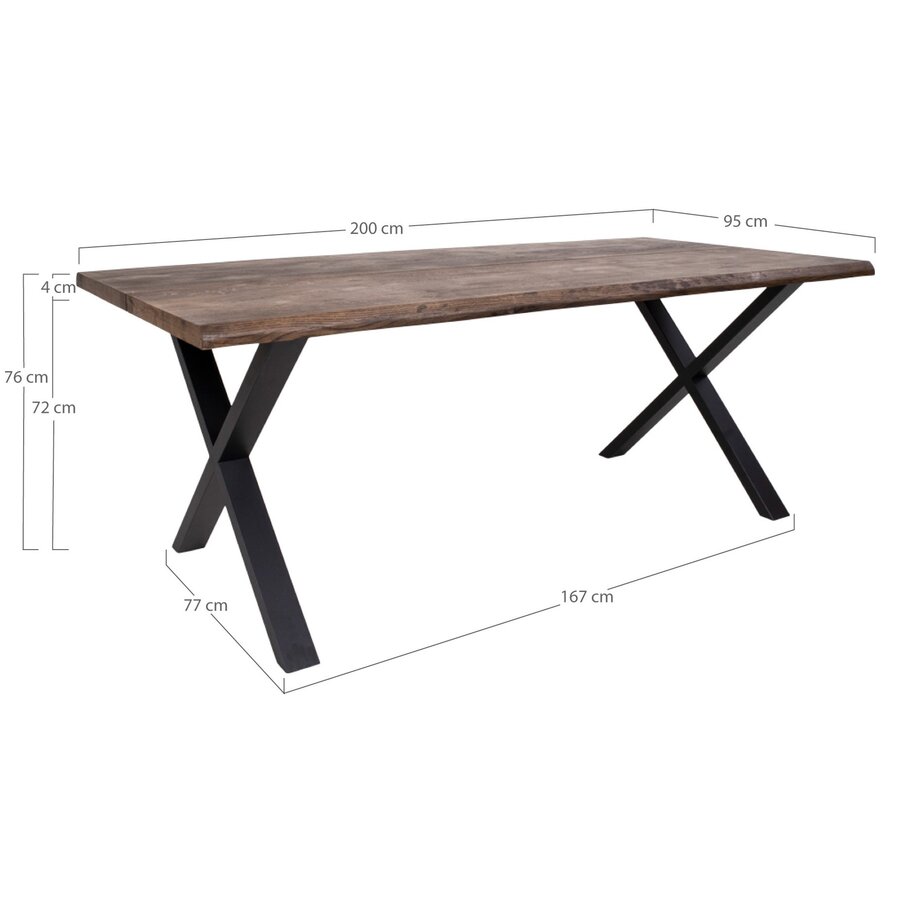 Toulon Gerookt Eiken Eettafel 200 cm Toulon Gerookt Eiken Eettafel 200 cm