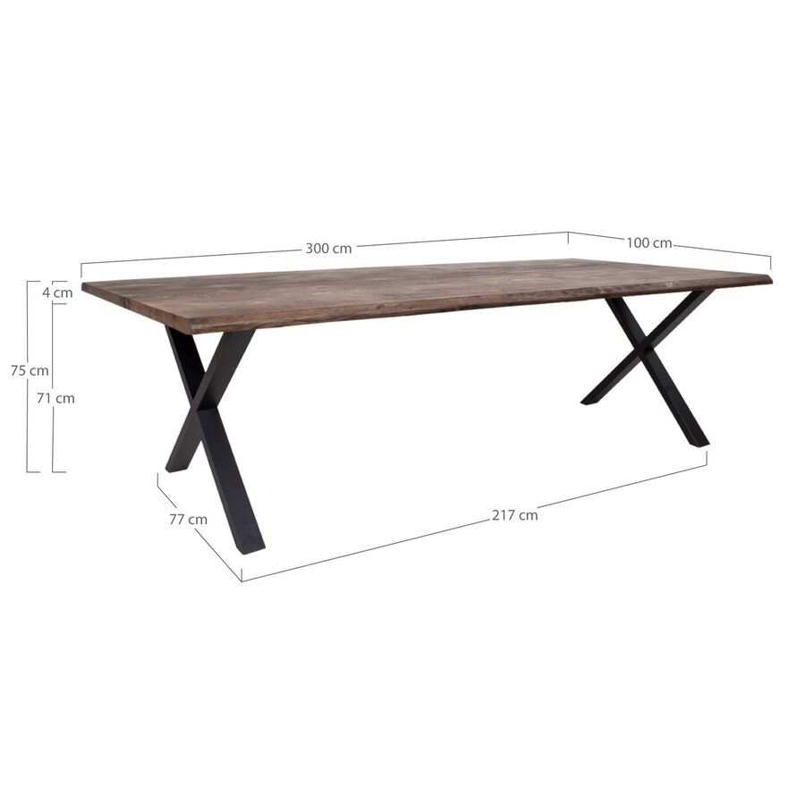 Toulon Gerookt Eiken Eettafel 300 cm Toulon Gerookt Eiken Eettafel 300 cm