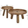 Tripod Massief Mango Salontafel Set Rond